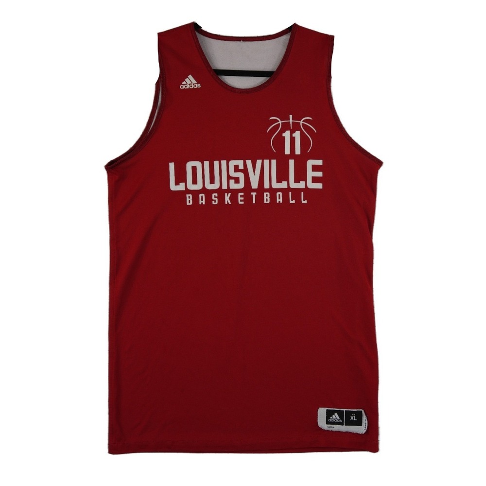 Adidas Louisville Basketball Jersey 11 Mens Size XL Red Reversible ClimaliteTank